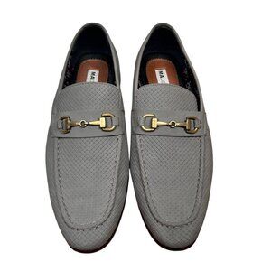 Madden Allexx 11 Men Leather Woven Loafer Gray Office Business Work